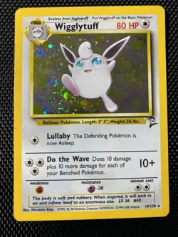 Wigglytuff 19/130 Swirl Base Set 2 Unlimited Holo Rare LP w/ Pokemon TCG - Image 1