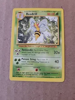 Pokemon TCG Beedrill 017/102 Base Set, Regular Rare, Vintage - Image 1