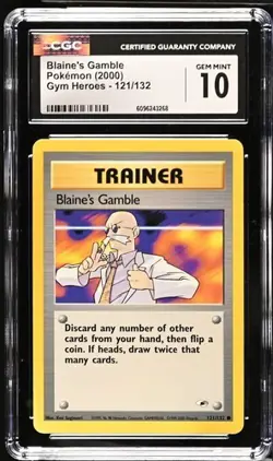 Pokemon Blaine's Gamble 2000 Gym Heroes 121/132 CGC 10 - Image 1