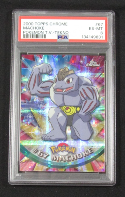 2000 Topps Chrome Pokemon T.V. #67 TEKNO MACHOKE PSA 6 EX-MT - Image 1