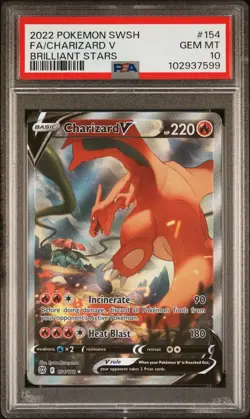 Charizard V 154/172 Alt Art Pokemon Brilliant Stars PSA 10 GEM MT - Image 1
