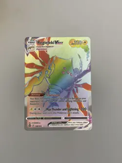 Regieleki VMAX 198/195 Rainbow Secret Rare Holo SWSH Silver Tempest Pokemon NM - Image 1