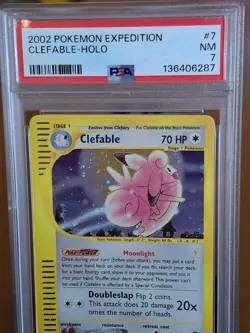 2002 Pokemon Expedition Clefable Holo #7 - PSA 7 - NEAR MINT CLEAN - Image 2