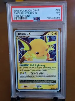 2008 Pokemon Diamond & Pearl Stormfront Raichu Lv. X Holo #99 - PSA 7- NEAR MINT - Image 1