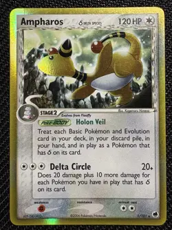 Pokemon TCG Ampharos Delta Species EX Dragon Frontiers 1/101 Holo NM Near Mint - Image 1