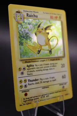 [MP] Raichu 14/102 Base Set Unlimited Holo Rare Pokemon TCG MP - Image 2