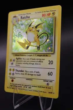 [MP] Raichu 14/102 Base Set Unlimited Holo Rare Pokemon TCG MP - Image 3