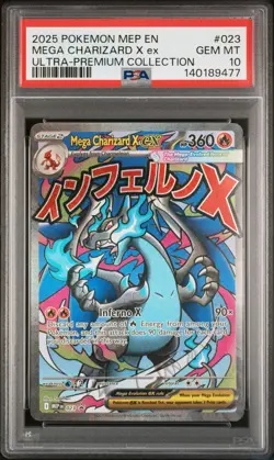140189477 Mega Charizard X ex 2025 Pokemon Ultra Premium Promo #023 PSA 10 - Image 1