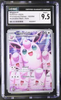 CGC 9.5 - Wigglytuff 105/094 Illustration Rare Pokemon Phantasmal Flames - Image 1