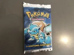 Pokemon Base Set Booster Pack 1999 Unlimited WotC Factory Sealed (Blastoise Art) - Image 2