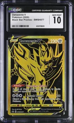 Zamazenta V *CGC 10* Gold Holo *Sword & Shield Promo* #77 *2020* Pokemon - Image 1