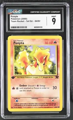 Pokemon 2000 Ponyta Team Rocket - 1st Ed. 64/82 CGC 9 - Image 1