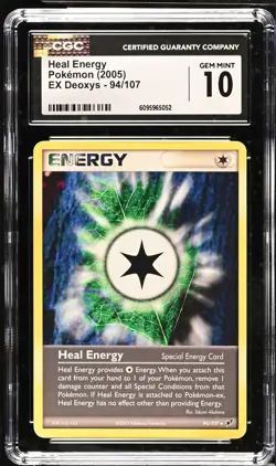 Pokemon 2005 Heal Energy EX Deoxys 94/107 CGC 10 - Image 1