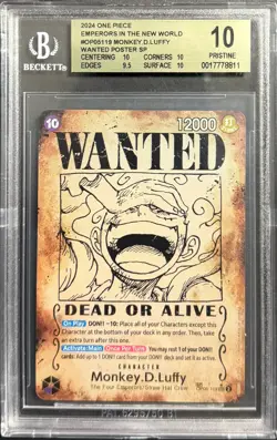 2024 One Piece Emperors in the New World Monkey.D.Luffy WANTED POSTER BGS 10 - Image 1