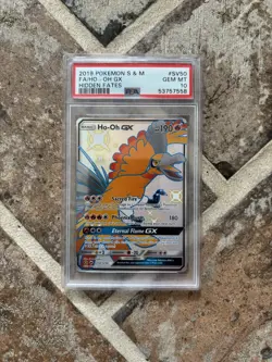 Ho-Oh GX SV50/SV94 Full Art S&M Hidden Fates 2019 Pokemon Card PSA GEM MINT 10 - Image 1