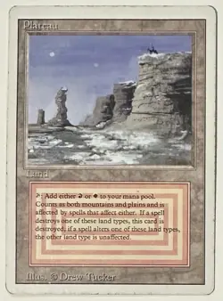 Magic the Gathering Dual Land - Plateau (Revised) Card #3 - Image 1