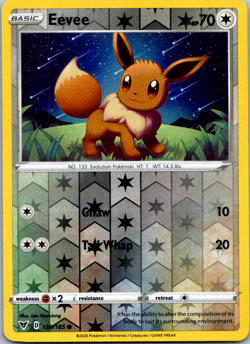 Eevee 130/185 Reverse Holo - SWSH Vivid Voltage - Pokemon Card Near Mint - Image 1