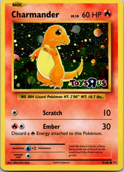 Charmander Pokemon Card XY Evolutions 9/108 Toys R Us Promo Cosmos Holo NM - Image 1