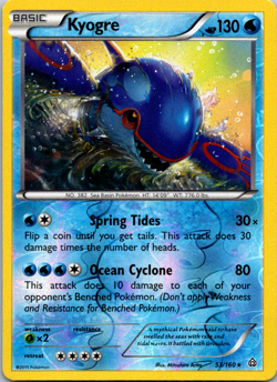 Kyogre 53/160 Reverse Holo Rare XY Primal Clash Pokemon Card Near Mint - Image 1