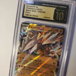 Graded Pokemon Card ENG Black Bolt Excadrill Ex 046/086 RR CGC Pristine 10 - Image 1