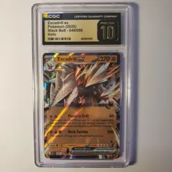 Graded Pokemon Card ENG Black Bolt Excadrill Ex 046/086 RR CGC Pristine 10 - Image 2
