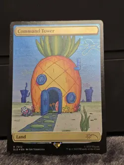 Command Tower, R 7012, NM Rainbow Foil Spongebob x Secret Lair, MTG Magic 🌈 - Image 1