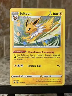 Pokemon TCG ~ Jolteon Cosmos Holo Promo Rare (SWSH: Vivid Voltage 47/185) NIM - Image 1