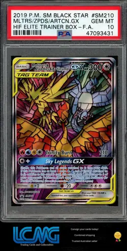 SM Promos #SM210 Moltres & Zapdos & Articuno GX Holo PSA 10 Pokemon TCG Card - Image 1