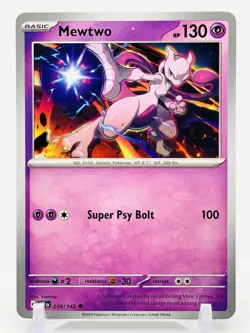 MEWTWO 059/142 Stellar Crown Pokemon TCG Scarlet & Violet SUPER CLEAN - Image 1