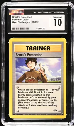Pokemon 2000 Brock's Protection Gym Challenge 101/132 CGC 10 - Image 1