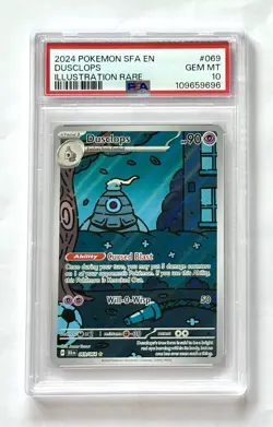 2024 POKEMON SFA EN-SHROUDED FABLE #069 DUSCLOPS ILLUSTRATION RARE PSA 10 - Image 1