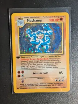 Pokemon TCG Machamp Base Set 8/102 Holo 1st Edition Holo Rare - Image 1