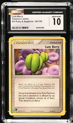 Pokemon Lum Berry 2003 EX Ruby & Sapphire 84/109 CGC 10 - Image 1