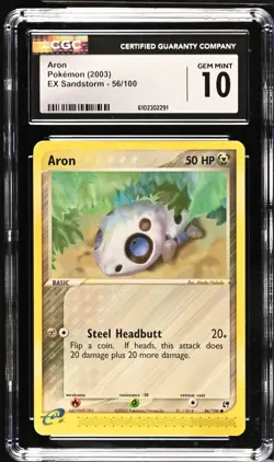 Pokemon 2003 Aron EX Sandstorm 56/100 CGC 10 - Image 1