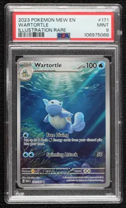 Wartortle Illustration Rare Pokemon Scarlet & Violet 151 MEW PSA 9 MINT - Image 1