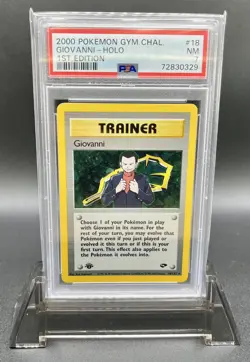 2000 Pokemon Gym Challenge Giovanni #18 1st Edition Holo PSA 7 - Image 1