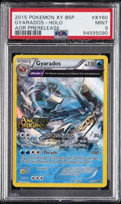 2015 POKEMON XY BLACK STAR PROMOS ANCIENT ORIGINS PRERELEASE GYARADOS-HOLO PSA 9 - Image 1