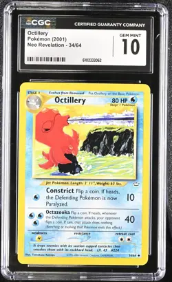 Pokemon 2001 Octillery Neo Revelation 34/64 CGC 10 - Image 1