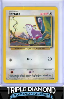 1999 Pokemon Base Set #61/102 Rattata F702 - Image 1
