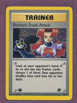1999 Pokemon First Edition Trainer Rocket's Sneak Attack 16/82!!! - Image 1