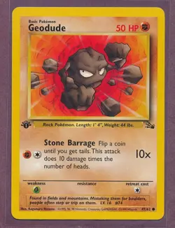 1999 Pokemon First Edition Fossil Geodude 47/62!! - Image 1