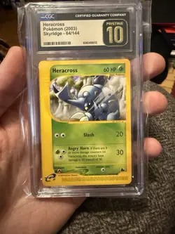 Pokemon Heracross Skyridge 64 Common English 2003 Non holo CGC PRISTINE 10 POP 2 - Image 1