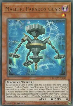 Malefic Paradox Gear - DUOV-EN048 - Ultra Rare - 1st Edition Near Mint Yugioh Ca - Image 1