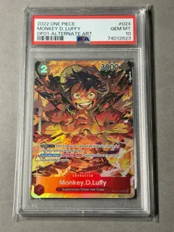 ONE PIECE OP01 MONKEY D. LUFFY ALT ART 024 PSA 10 - ENGLISH - ROMANCE DAWN - Image 1