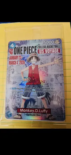 One Piece Monkey D Luffy College Basketball US Voyage Game Card Gonzaga 1/31/26 - Image 3