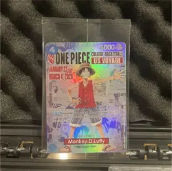 One Piece CCG Monkey D. Luffy College Basketball Promo Foil Card P-055 Bandai N. - Image 1