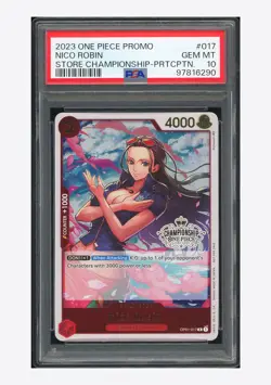 One Piece PSA 10 Nico Robin R Promo 2023 OP01-017 Championship Participation ENG - Image 1