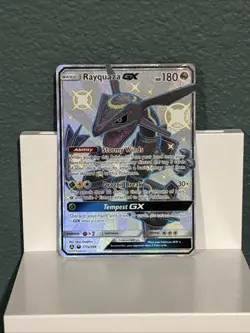 Rayquaza GX 177a/168 Celestial Storm Full Art Shiny Holo Rare Pokemon Card DMG - Image 1