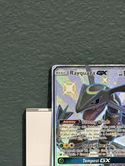 Rayquaza GX 177a/168 Celestial Storm Full Art Shiny Holo Rare Pokemon Card DMG - Image 2