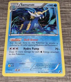 Samurott 32/114 B&W Base Holo Rare Pokemon Card - Image 1